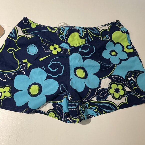 Vintage Y2K Catalina Board Shorts Coverup Women's M Blue Tropical Swim RARE NWT - Picture 7 of 12